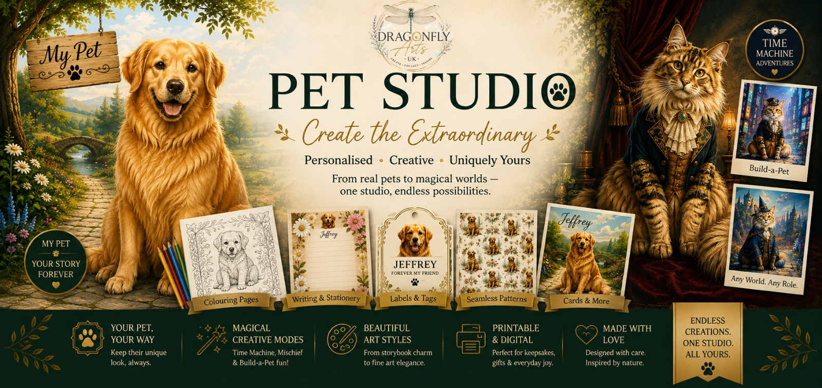 Dragonfly Arts UK Pet Studio — Create the Extraordinary. Personalised, Creative, Uniquely Yours.