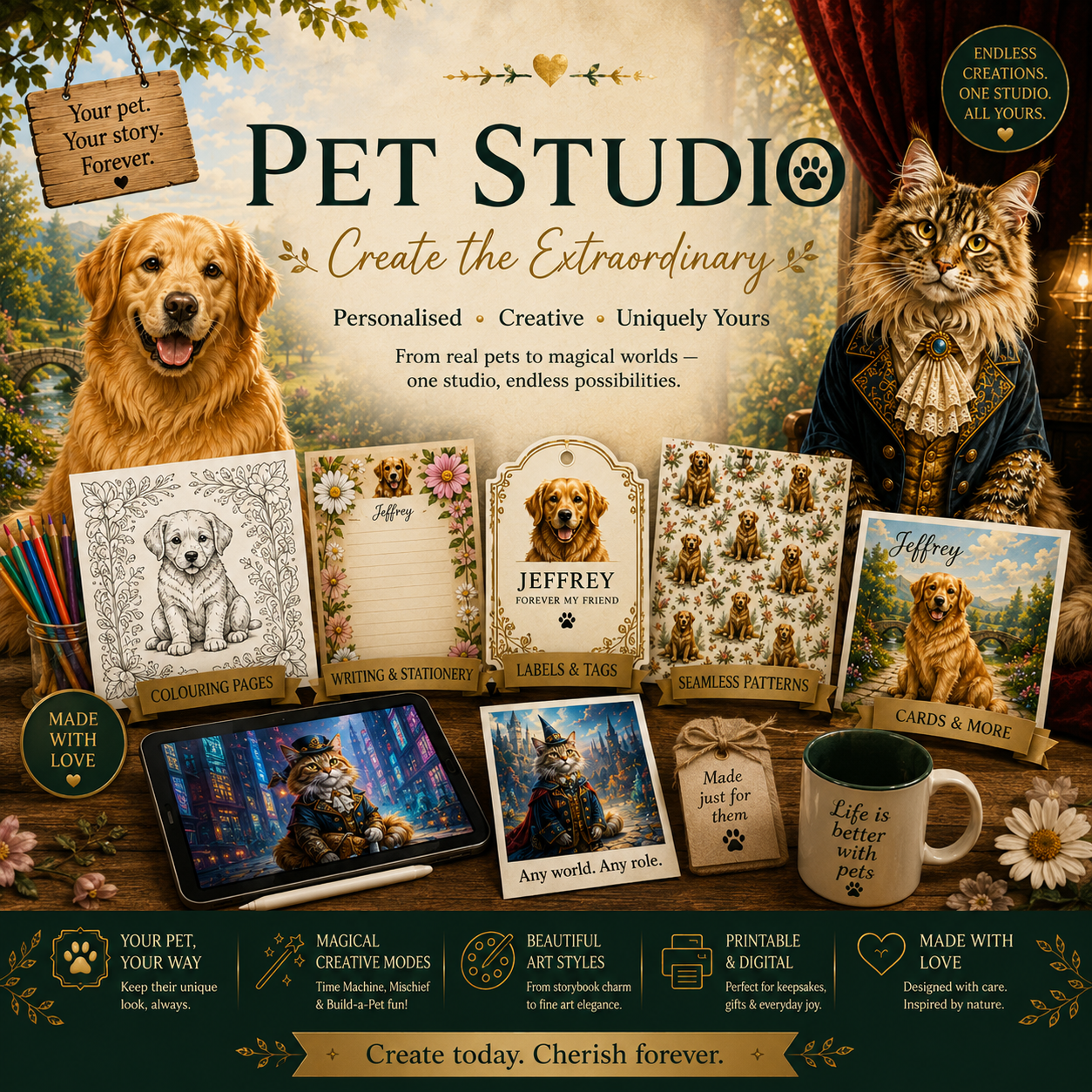 Pet Studio — Create the Extraordinary. Personalised, Creative, Uniquely Yours.